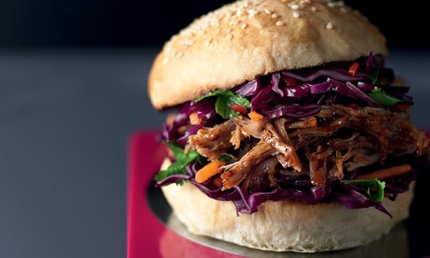 Asian style pulled pork with spicy slaw
